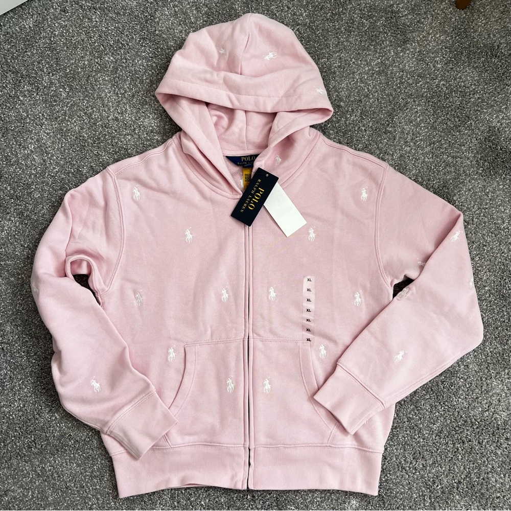 Polo Ralph Lauren embroidered logo hoodie jacket NWT